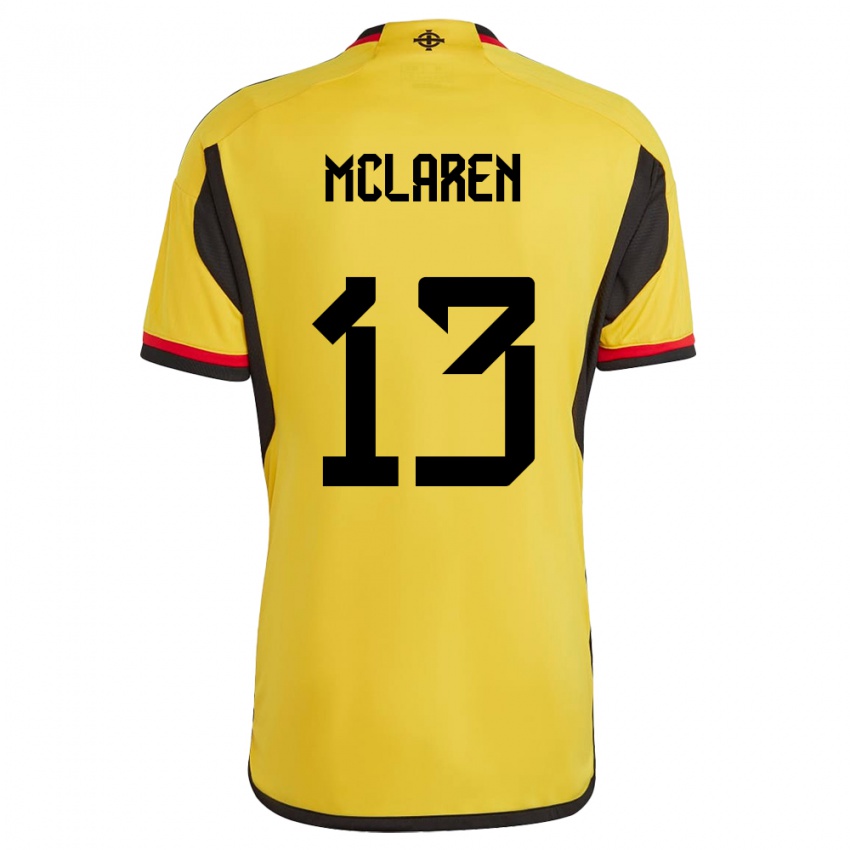 Hombre Camiseta Irlanda Del Norte Rachel Mclaren #13 Blanco 2ª Equipación 24-26 La Camisa Perú