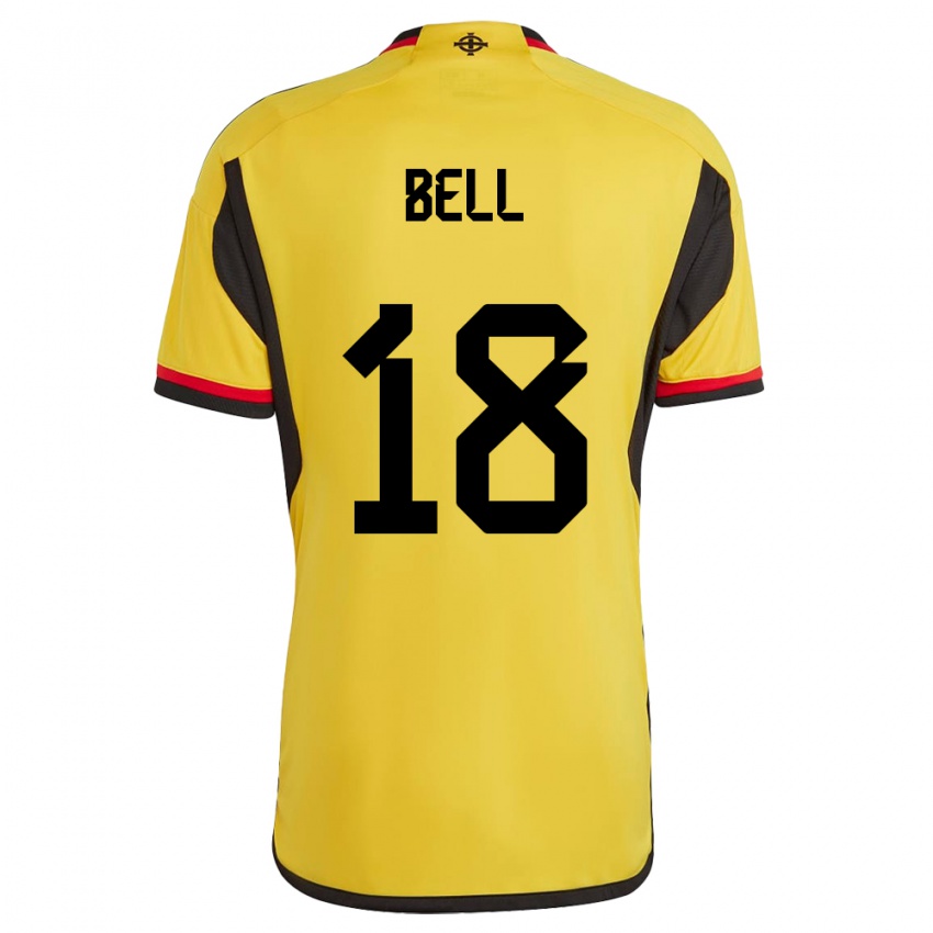 Hombre Camiseta Irlanda Del Norte Megan Bell #18 Blanco 2ª Equipación 24-26 La Camisa Perú