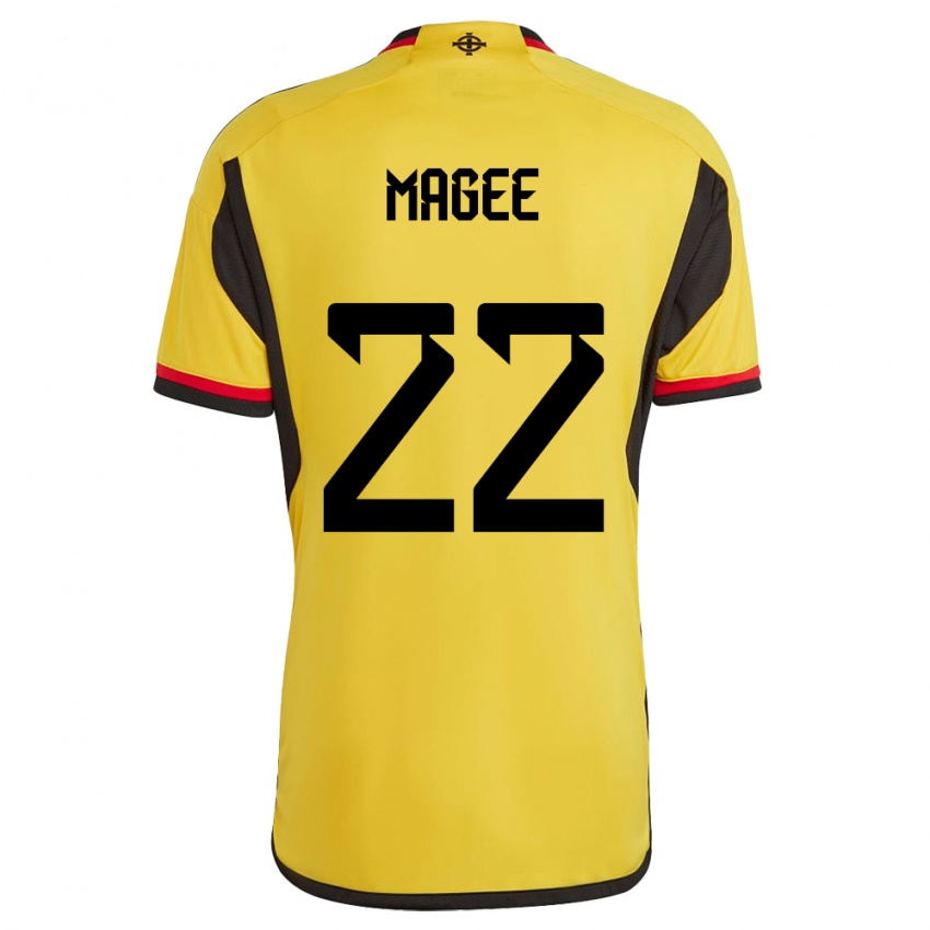 Hombre Camiseta Irlanda Del Norte Abbie Magee #22 Blanco 2ª Equipación 24-26 La Camisa Perú