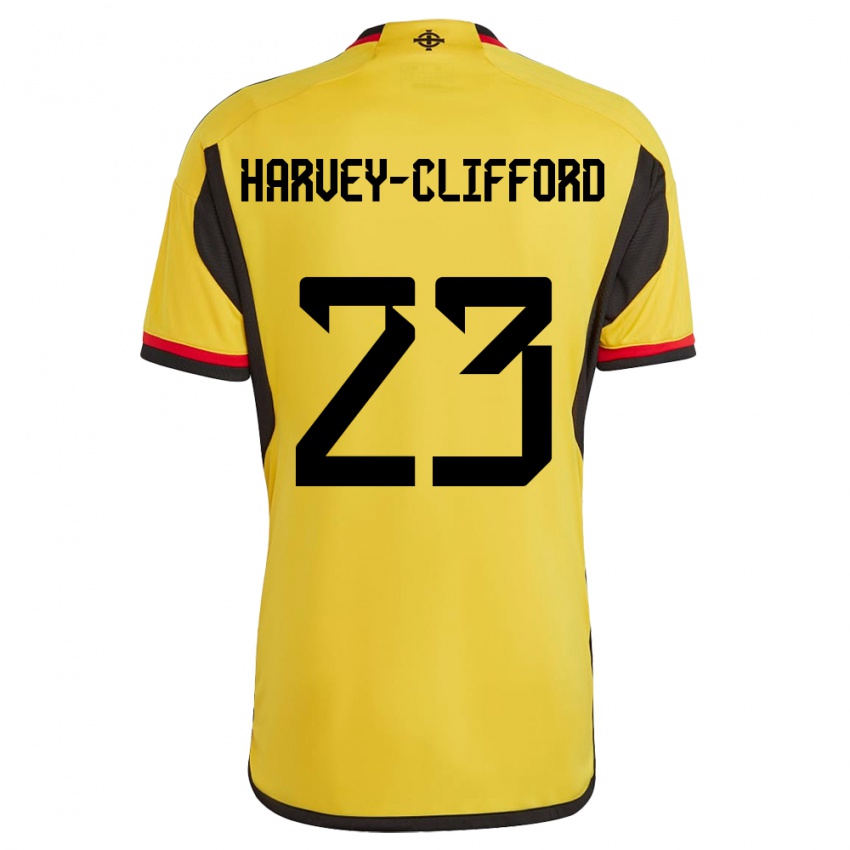 Hombre Camiseta Irlanda Del Norte Maddy Harvey-Clifford #23 Blanco 2ª Equipación 24-26 La Camisa Perú