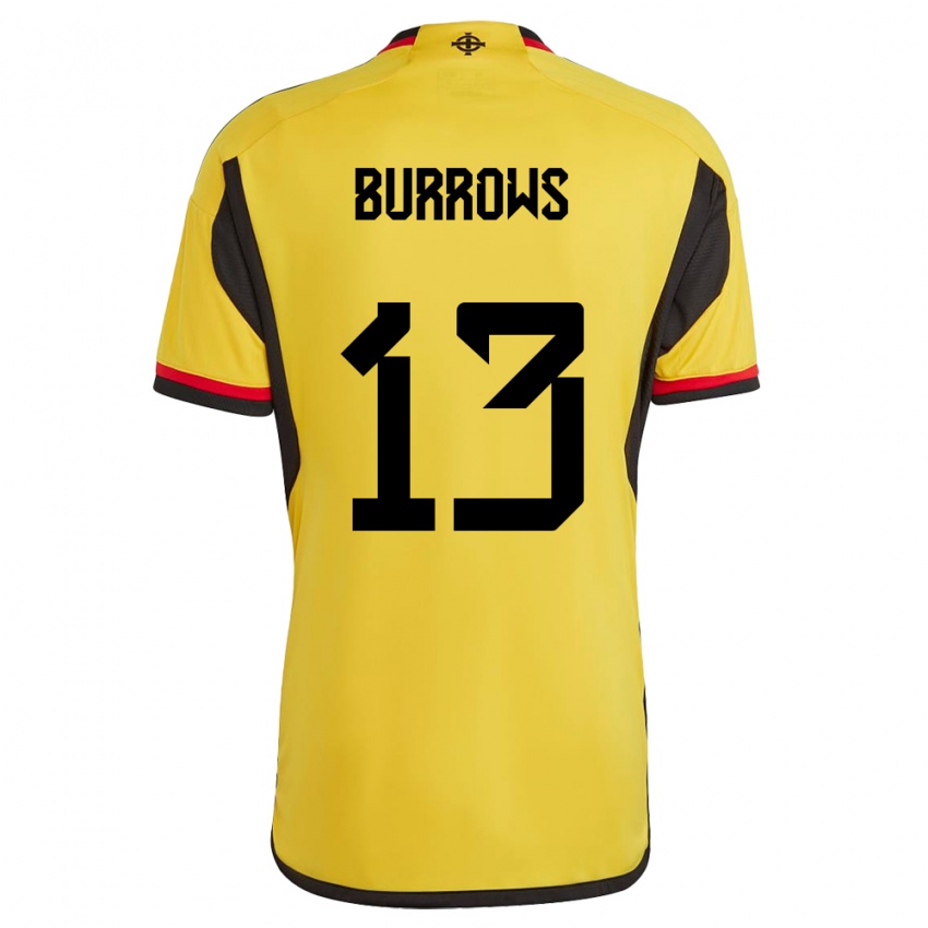 Hombre Camiseta Irlanda Del Norte Kelsie Burrows #13 Blanco 2ª Equipación 24-26 La Camisa Perú