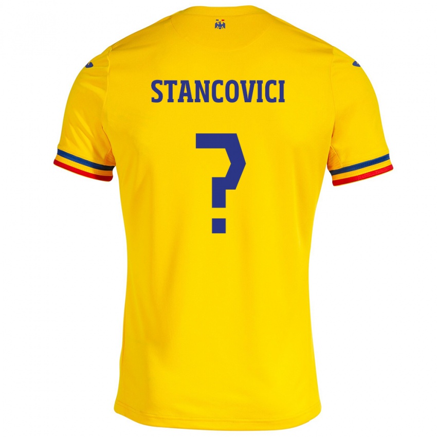 Mujer Camiseta Rumania Victor Stancovici #0 Amarillo 1ª Equipación 24-26 La Camisa Perú