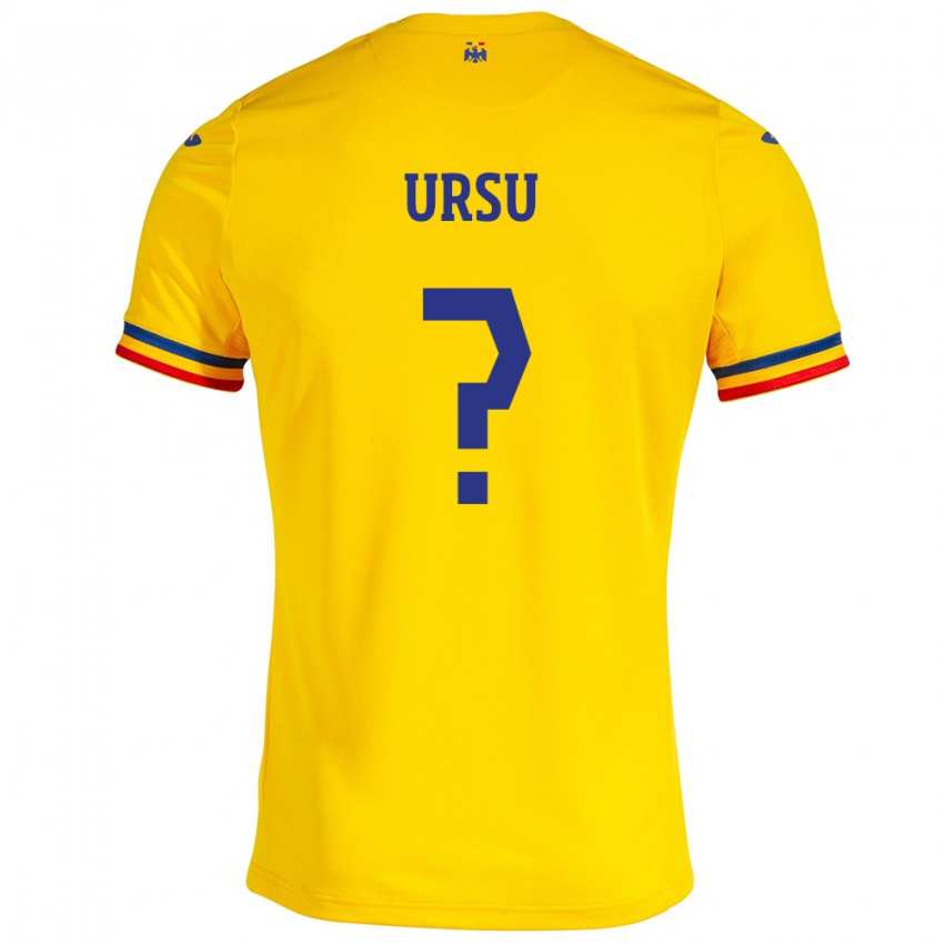 Mujer Camiseta Rumania Eduard Ursu #0 Amarillo 1ª Equipación 24-26 La Camisa Perú