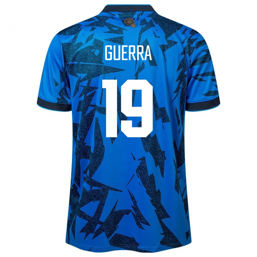 Mujer Camiseta El Salvador Steven Guerra #19 Azul 1ª Equipación 24-26 La Camisa Perú