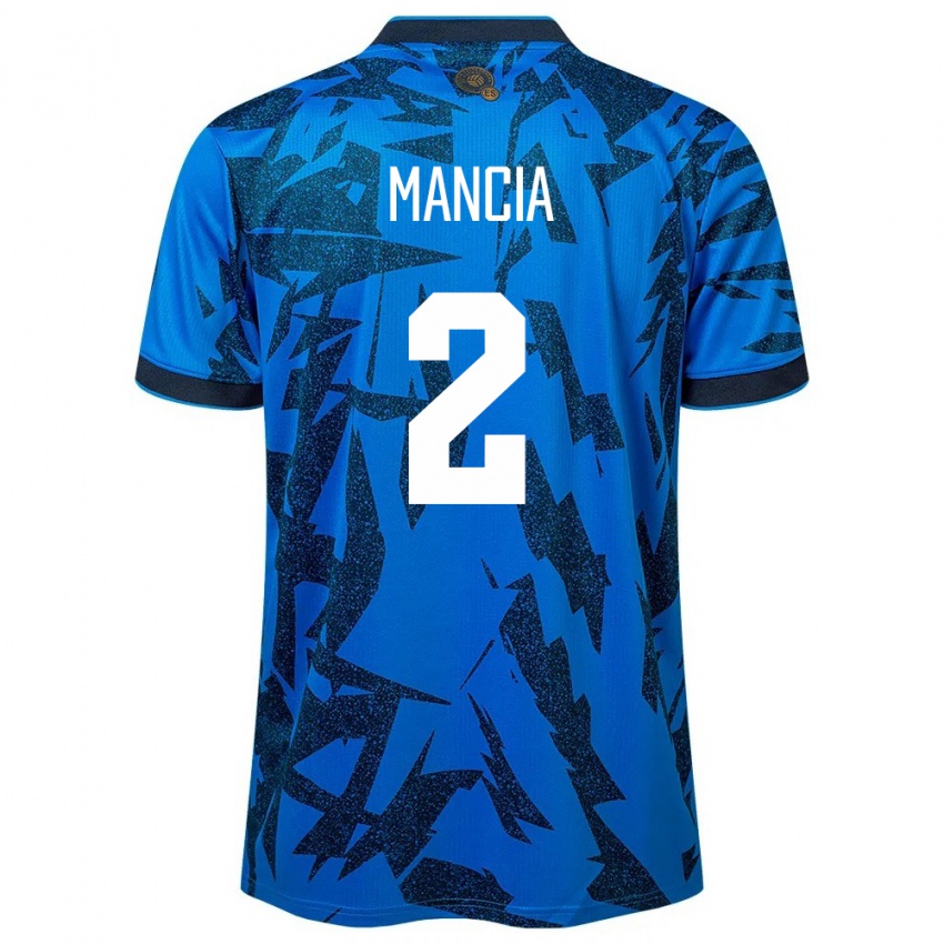 Mujer Camiseta El Salvador Steven Mancia #2 Azul 1ª Equipación 24-26 La Camisa Perú