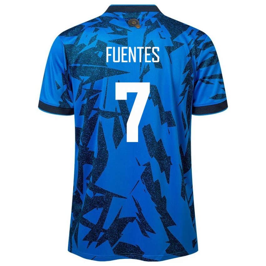 Mujer Camiseta El Salvador Danielle Fuentes #7 Azul 1ª Equipación 24-26 La Camisa Perú