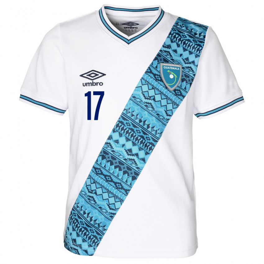 Mujer Camiseta Guatemala Sandra Ovando #17 Blanco 1ª Equipación 24-26 La Camisa Perú