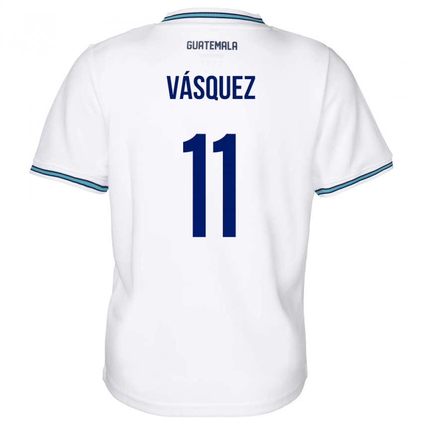 Mujer Camiseta Guatemala Gabino Vásquez #11 Blanco 1ª Equipación 24-26 La Camisa Perú