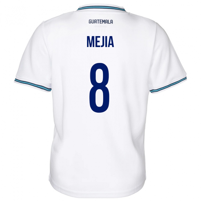 Mujer Camiseta Guatemala Robert Mejia #8 Blanco 1ª Equipación 24-26 La Camisa Perú