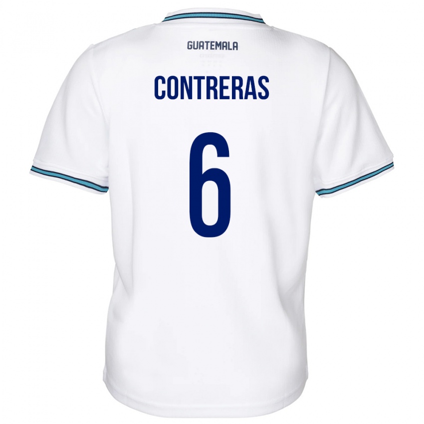 Mujer Camiseta Guatemala María Contreras #6 Blanco 1ª Equipación 24-26 La Camisa Perú