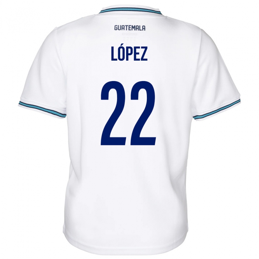 Mujer Camiseta Guatemala Whitney López #22 Blanco 1ª Equipación 24-26 La Camisa Perú