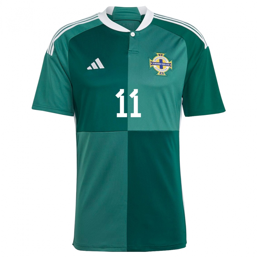 Mujer Camiseta Irlanda Del Norte Cole Brannigan #11 Verde 1ª Equipación 24-26 La Camisa Perú