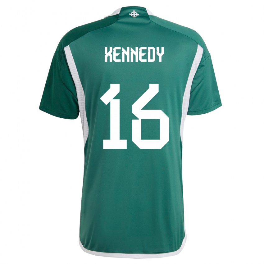 Mujer Camiseta Irlanda Del Norte Matty Kennedy #16 Verde 1ª Equipación 24-26 La Camisa Perú