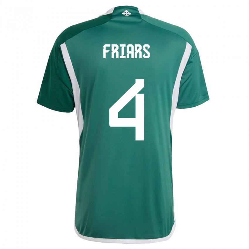 Mujer Camiseta Irlanda Del Norte Alfie Friars #4 Verde 1ª Equipación 24-26 La Camisa Perú