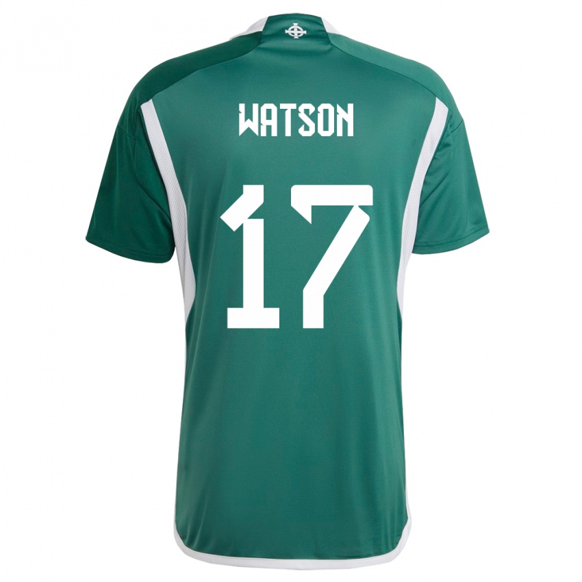Mujer Camiseta Irlanda Del Norte Alex Watson #17 Verde 1ª Equipación 24-26 La Camisa Perú