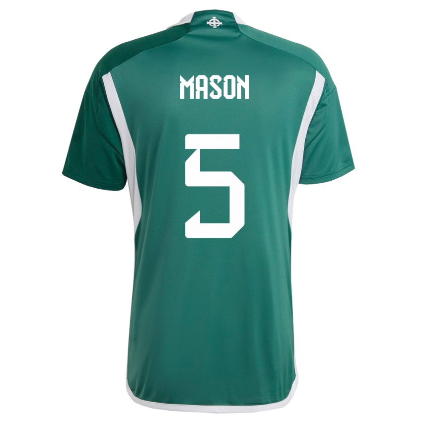 Mujer Camiseta Irlanda Del Norte Ellie Mason #5 Verde 1ª Equipación 24-26 La Camisa Perú