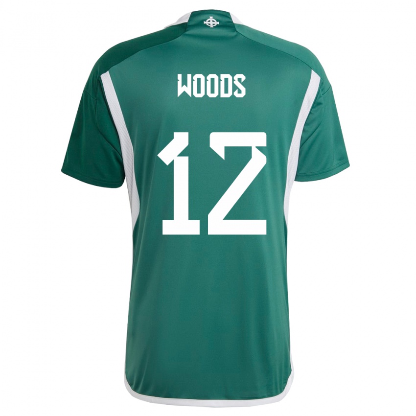 Mujer Camiseta Irlanda Del Norte Lilie Woods #12 Verde 1ª Equipación 24-26 La Camisa Perú