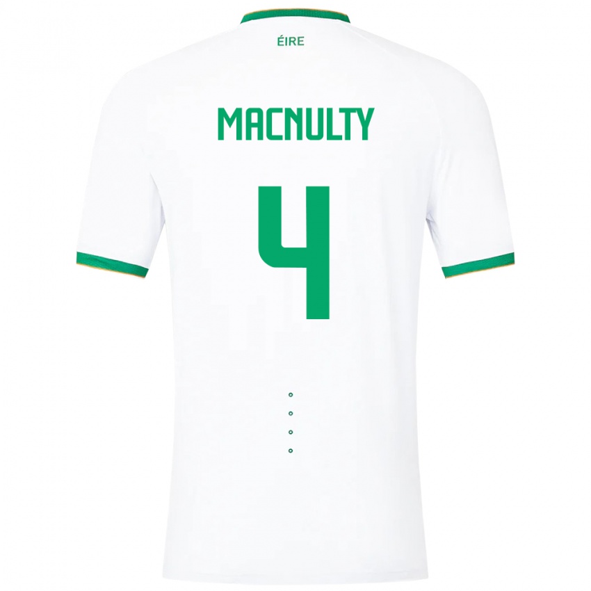 Mujer Camiseta Irlanda Anselmo García Macnulty #4 Blanco 2ª Equipación 24-26 La Camisa Perú