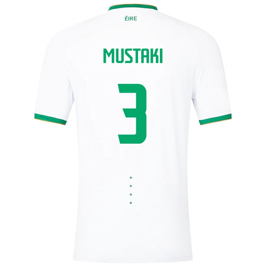 Mujer Camiseta Irlanda Chloe Mustaki #3 Blanco 2ª Equipación 24-26 La Camisa Perú