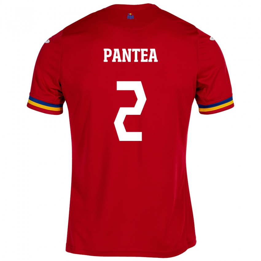 Mujer Camiseta Rumania Alexandru Pantea #2 Rojo 2ª Equipación 24-26 La Camisa Perú