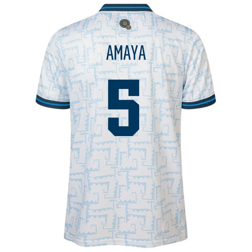 Mujer Camiseta El Salvador Nicolle Amaya #5 Blanco 2ª Equipación 24-26 La Camisa Perú