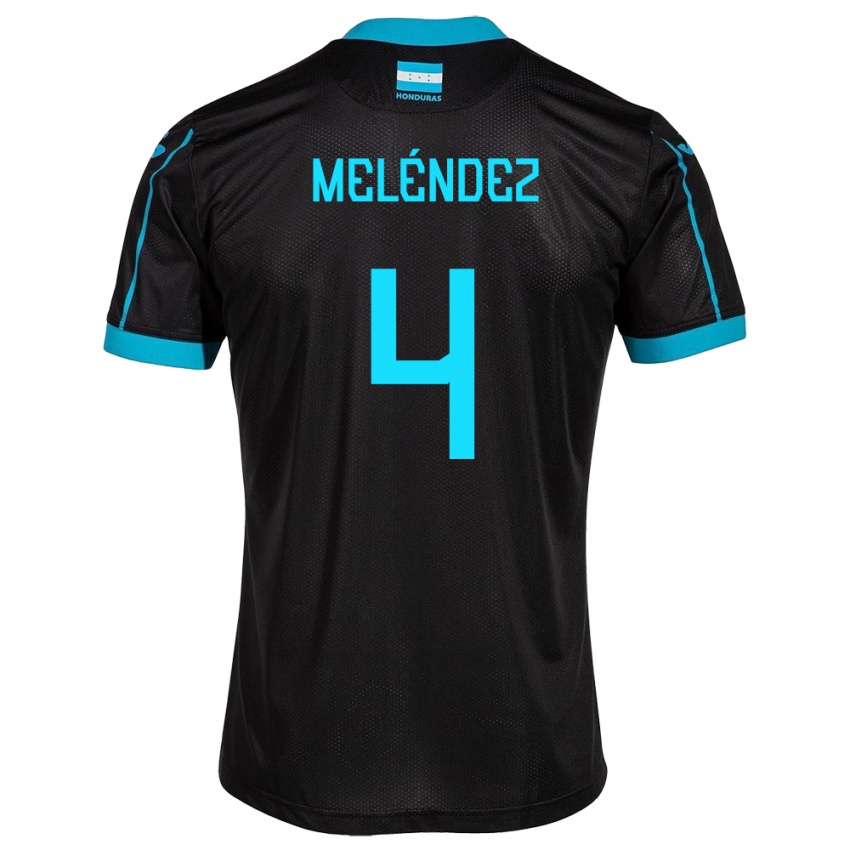 Mujer Camiseta Honduras Carlos Meléndez #4 Negro 2ª Equipación 24-26 La Camisa Perú