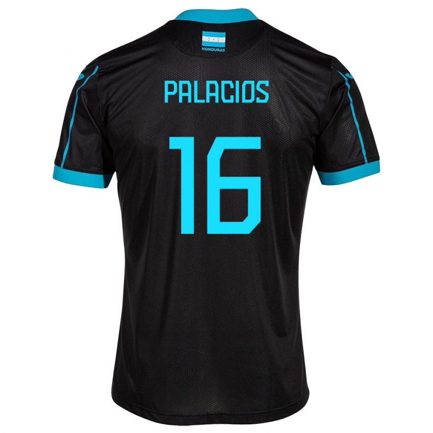Mujer Camiseta Honduras Danilo Palacios #16 Negro 2ª Equipación 24-26 La Camisa Perú