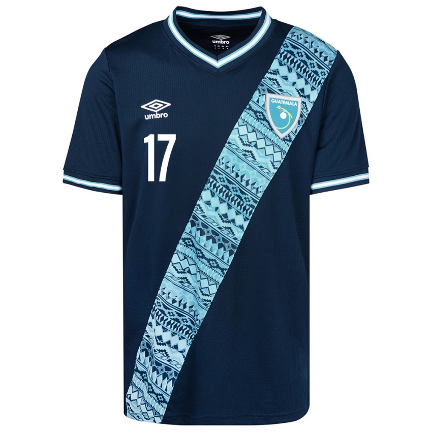 Mujer Camiseta Guatemala Sandra Ovando #17 Azul 2ª Equipación 24-26 La Camisa Perú