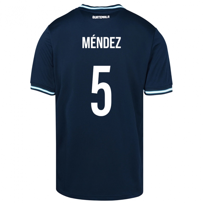 Mujer Camiseta Guatemala Diego Méndez #5 Azul 2ª Equipación 24-26 La Camisa Perú