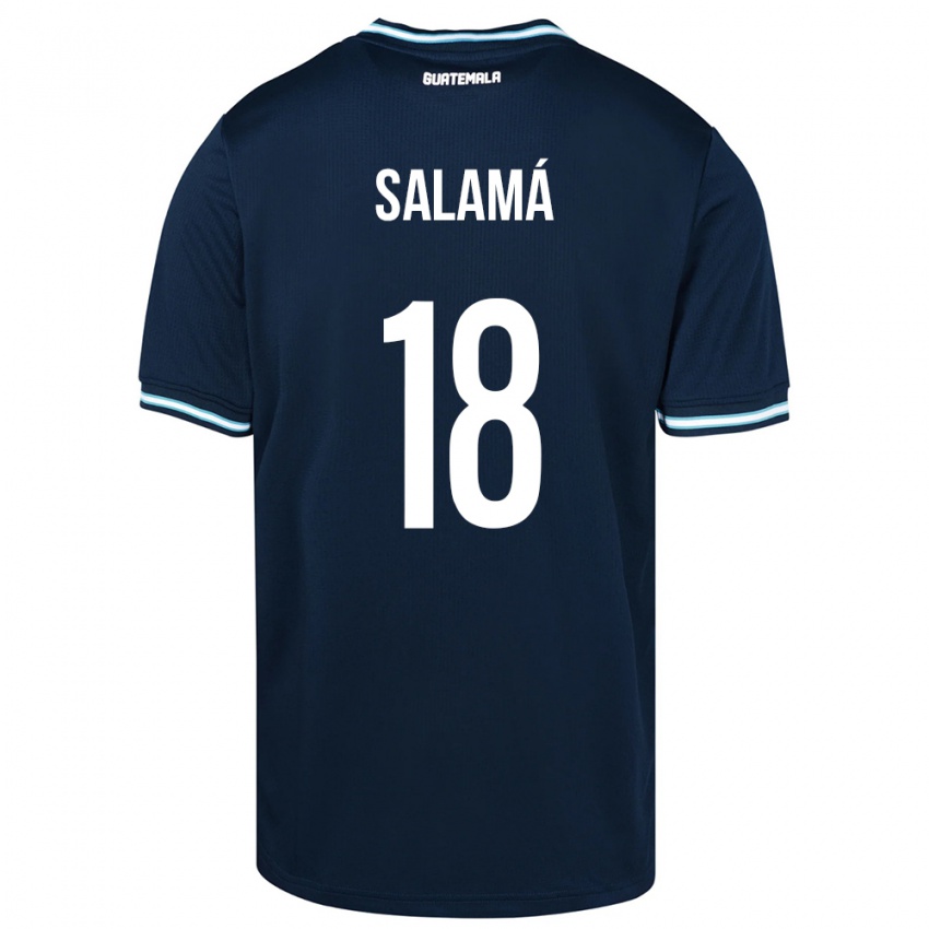 Mujer Camiseta Guatemala Anthony Salamá #18 Azul 2ª Equipación 24-26 La Camisa Perú