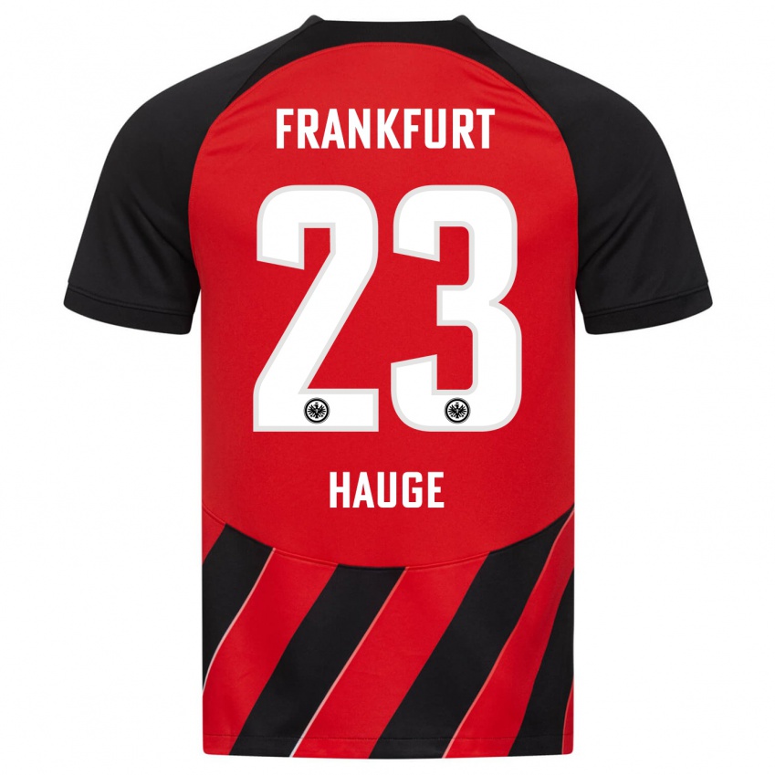 Niño Camiseta Jens Petter Hauge #23 Negro Rojo 1ª Equipación 2023/24 La Camisa Perú