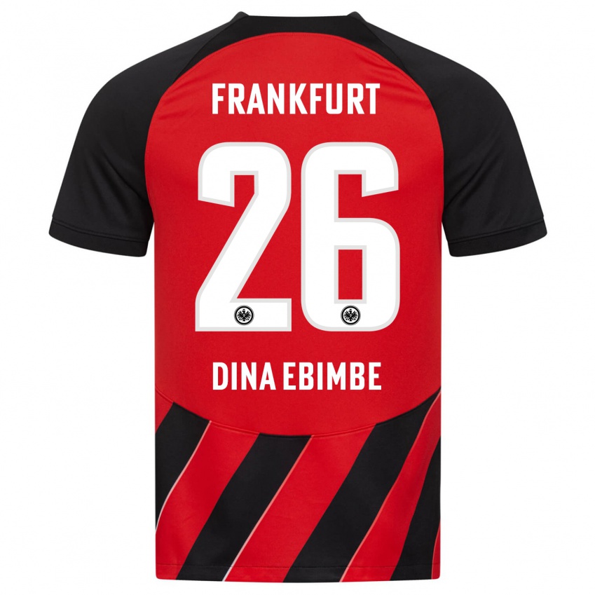 Niño Camiseta Junior Dina Ebimbe #26 Negro Rojo 1ª Equipación 2023/24 La Camisa Perú