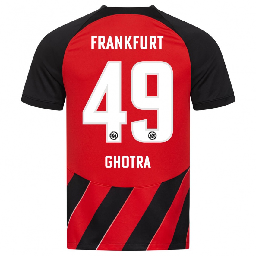 Niño Camiseta Harpreet Ghotra #49 Negro Rojo 1ª Equipación 2023/24 La Camisa Perú