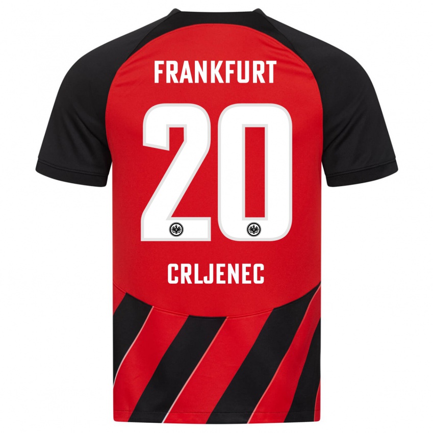 Niño Camiseta Dominik Crljenec #20 Negro Rojo 1ª Equipación 2023/24 La Camisa Perú