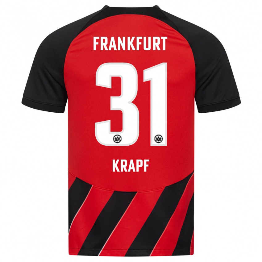 Niño Camiseta Maximilian Krapf #31 Negro Rojo 1ª Equipación 2023/24 La Camisa Perú