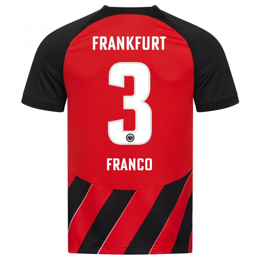 Niño Camiseta Giuseppe Franco #3 Negro Rojo 1ª Equipación 2023/24 La Camisa Perú