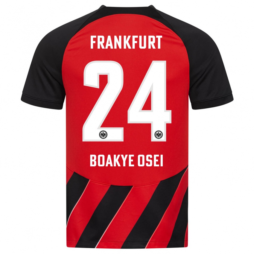 Niño Camiseta Derek Boakye-Osei #24 Negro Rojo 1ª Equipación 2023/24 La Camisa Perú