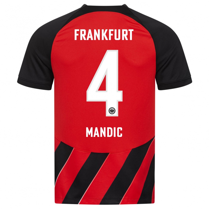 Niño Camiseta Kristian Mandic #4 Negro Rojo 1ª Equipación 2023/24 La Camisa Perú