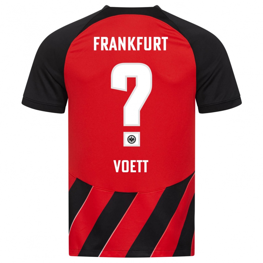 Niño Camiseta Johannes Voett #0 Negro Rojo 1ª Equipación 2023/24 La Camisa Perú