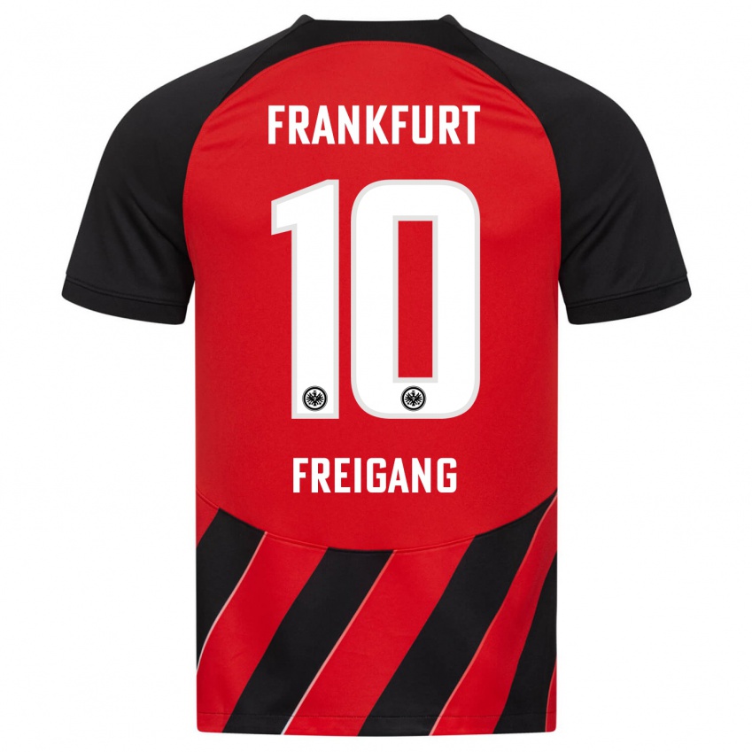 Niño Camiseta Laura Freigang #10 Negro Rojo 1ª Equipación 2023/24 La Camisa Perú