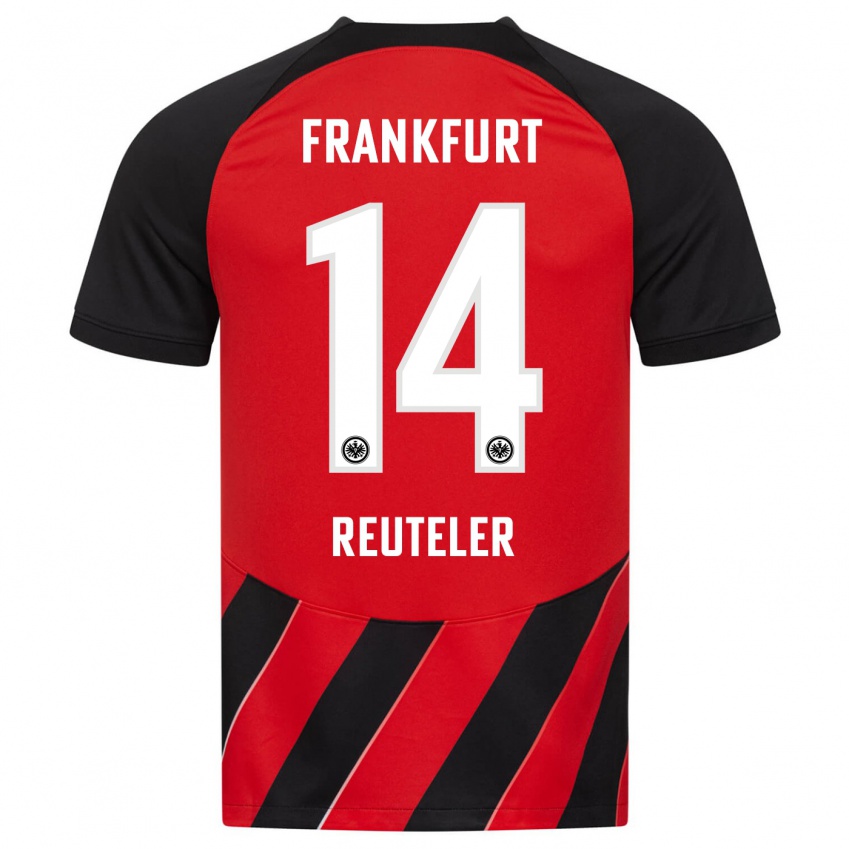 Niño Camiseta Geraldine Reuteler #14 Negro Rojo 1ª Equipación 2023/24 La Camisa Perú