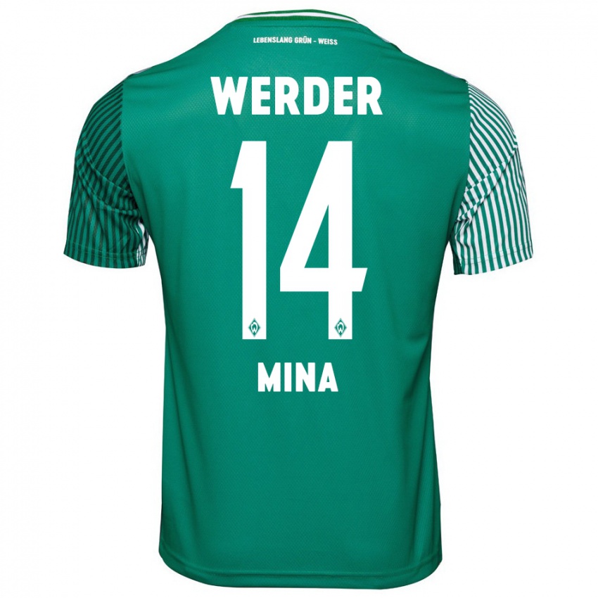 Niño Camiseta Johan Mina #14 Verde 1ª Equipación 2023/24 La Camisa Perú