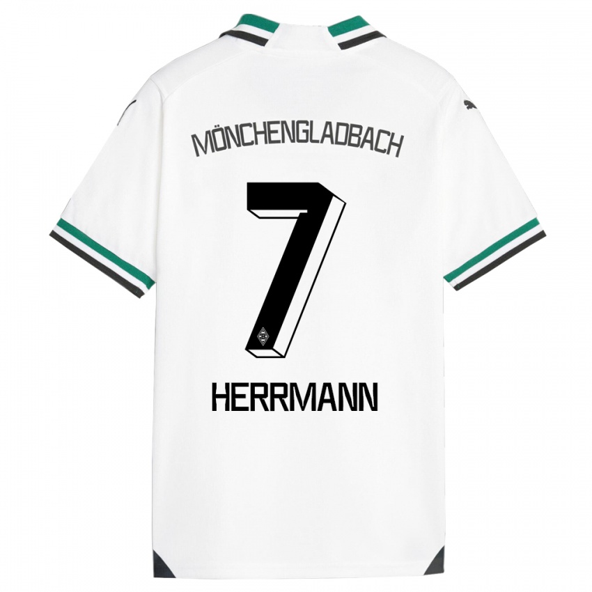 Niño Camiseta Patrick Herrmann #7 Blanco Verde 1ª Equipación 2023/24 La Camisa Perú