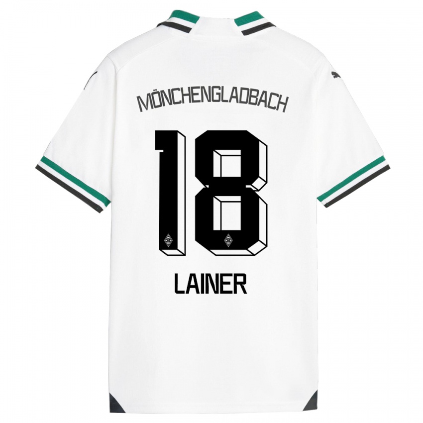 Niño Camiseta Stefan Lainer #18 Blanco Verde 1ª Equipación 2023/24 La Camisa Perú