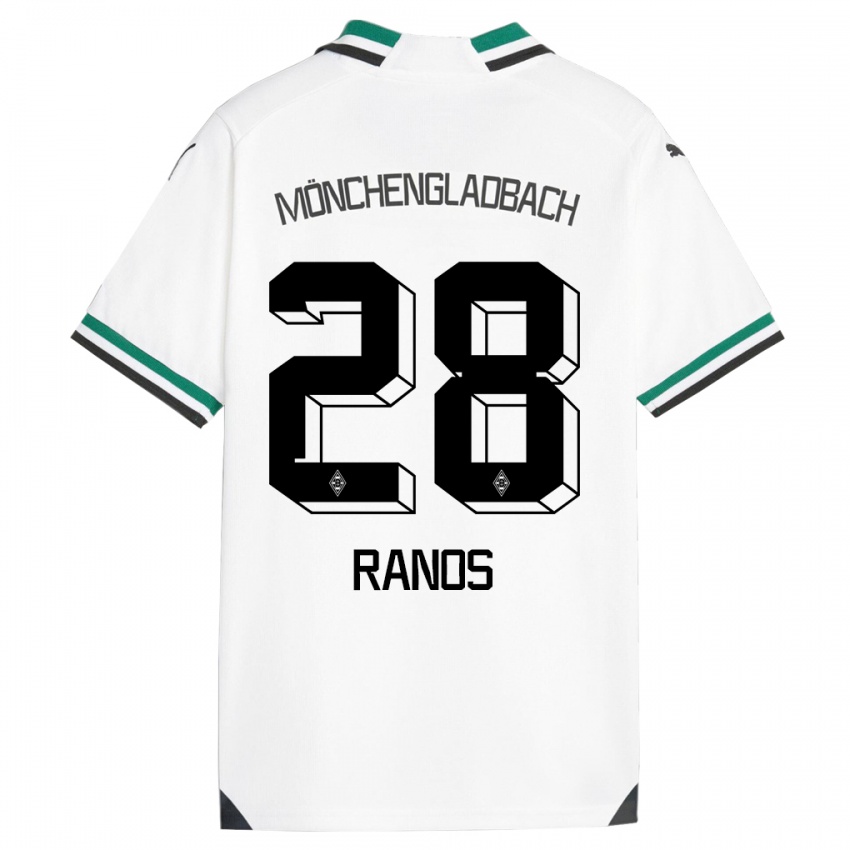 Niño Camiseta Grant-Leon Ranos #28 Blanco Verde 1ª Equipación 2023/24 La Camisa Perú