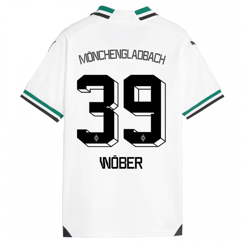 Niño Camiseta Maximilian Wöber #39 Blanco Verde 1ª Equipación 2023/24 La Camisa Perú