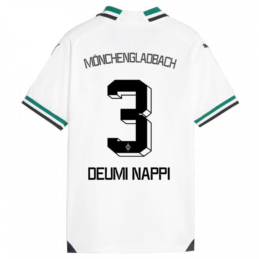 Niño Camiseta Dimitrie Deumi Nappi #3 Blanco Verde 1ª Equipación 2023/24 La Camisa Perú