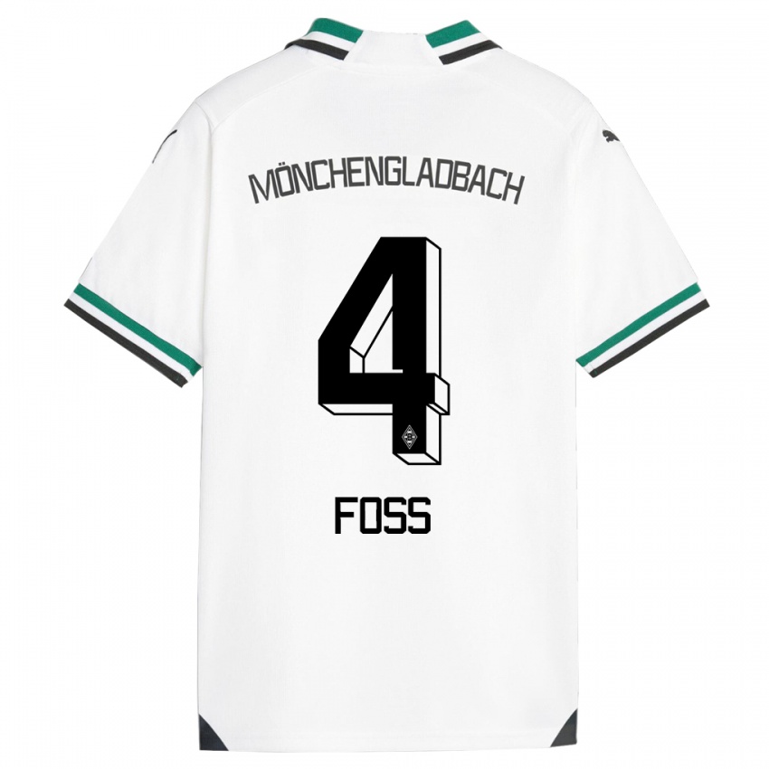 Niño Camiseta Jonathan Foss #4 Blanco Verde 1ª Equipación 2023/24 La Camisa Perú