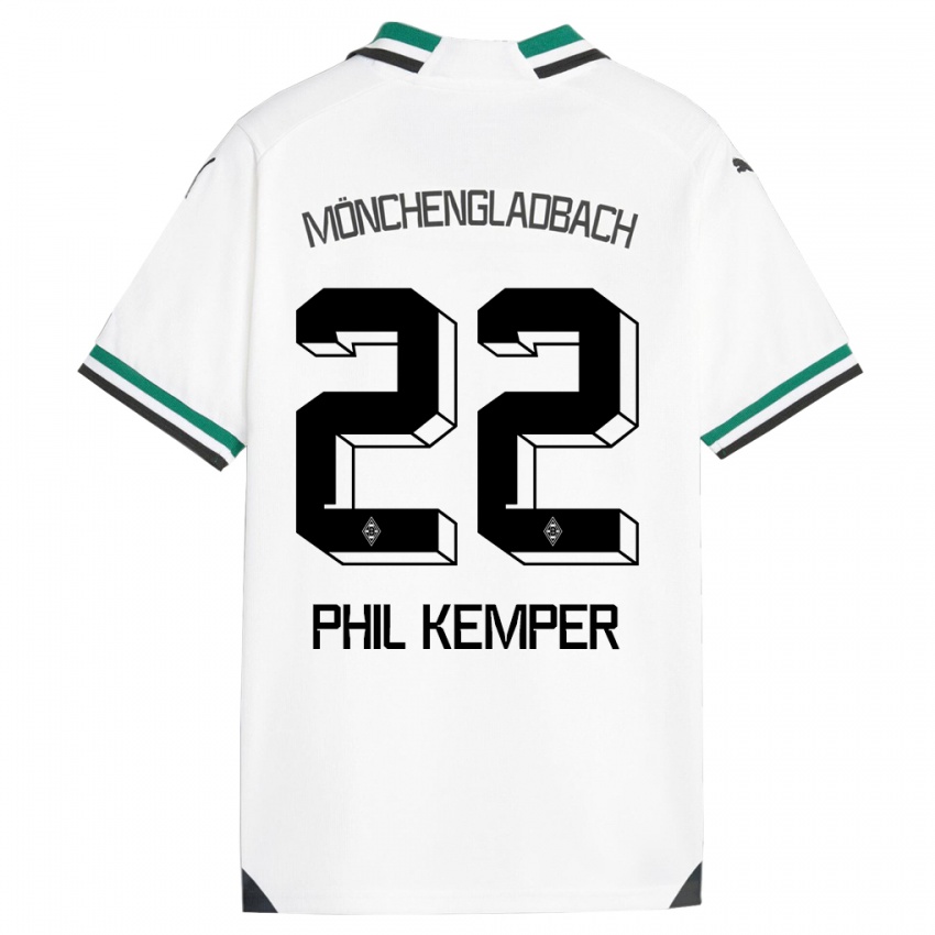 Niño Camiseta Phil Kemper #22 Blanco Verde 1ª Equipación 2023/24 La Camisa Perú