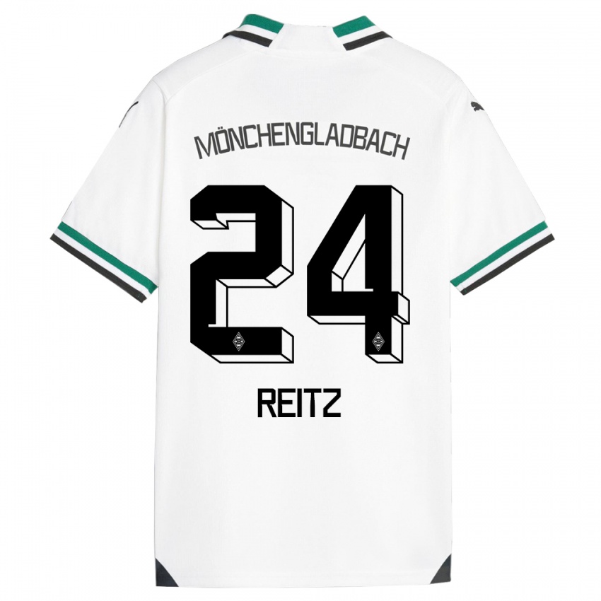 Niño Camiseta Tony Reitz #24 Blanco Verde 1ª Equipación 2023/24 La Camisa Perú